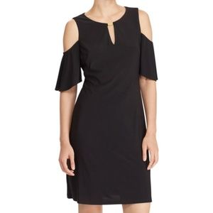 Ralph Lauren Black Cold Shoulder Fit & Flare Dress
